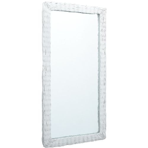 Ogledalo od pruća 120 x 60 cm bijelo slika 5