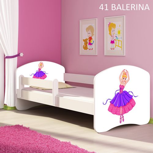 Dječji krevet ACMA s motivom, bočna bijela 160x80 cm 41-balerina slika 1
