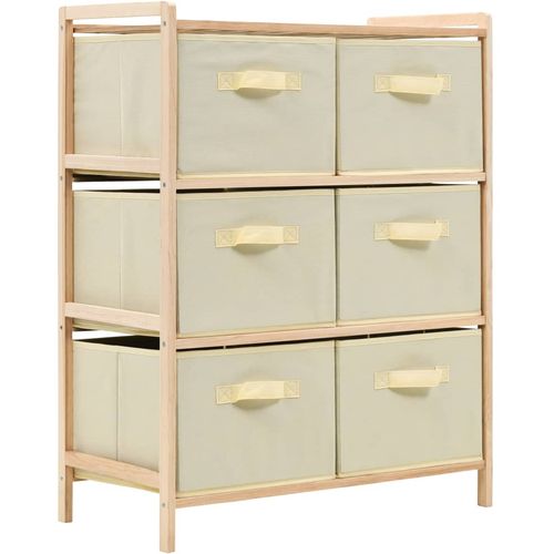 246439 Storage Rack with 6 Fabric Baskets Cedar Wood Beige slika 6