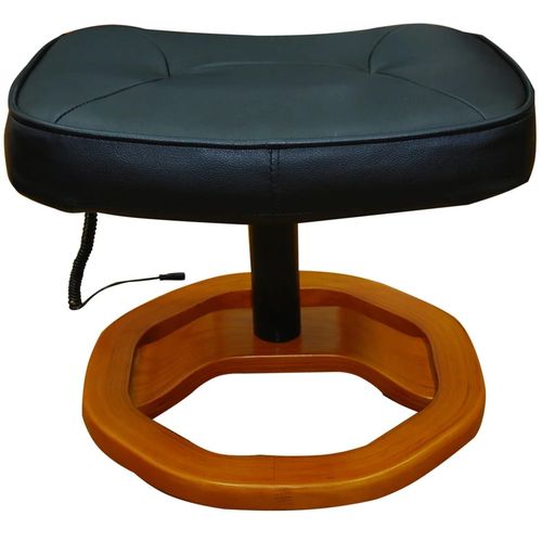 Masažna fotelja s osloncem od umjetne kože crna slika 5