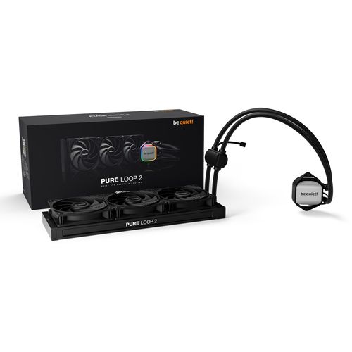 be quiet! BW019 PURE LOOP 2, 360mm [with Mounting Kit for Intel and AMD], Doubly decoupled PWM pump, Three Pure Wings 3 PWM fan 120mm, Unmistakable design with ARGB LED and aluminum-style slika 2