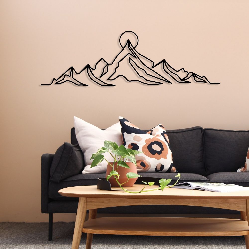 Decorative metal wall accessory Everest, colour: black slika 3