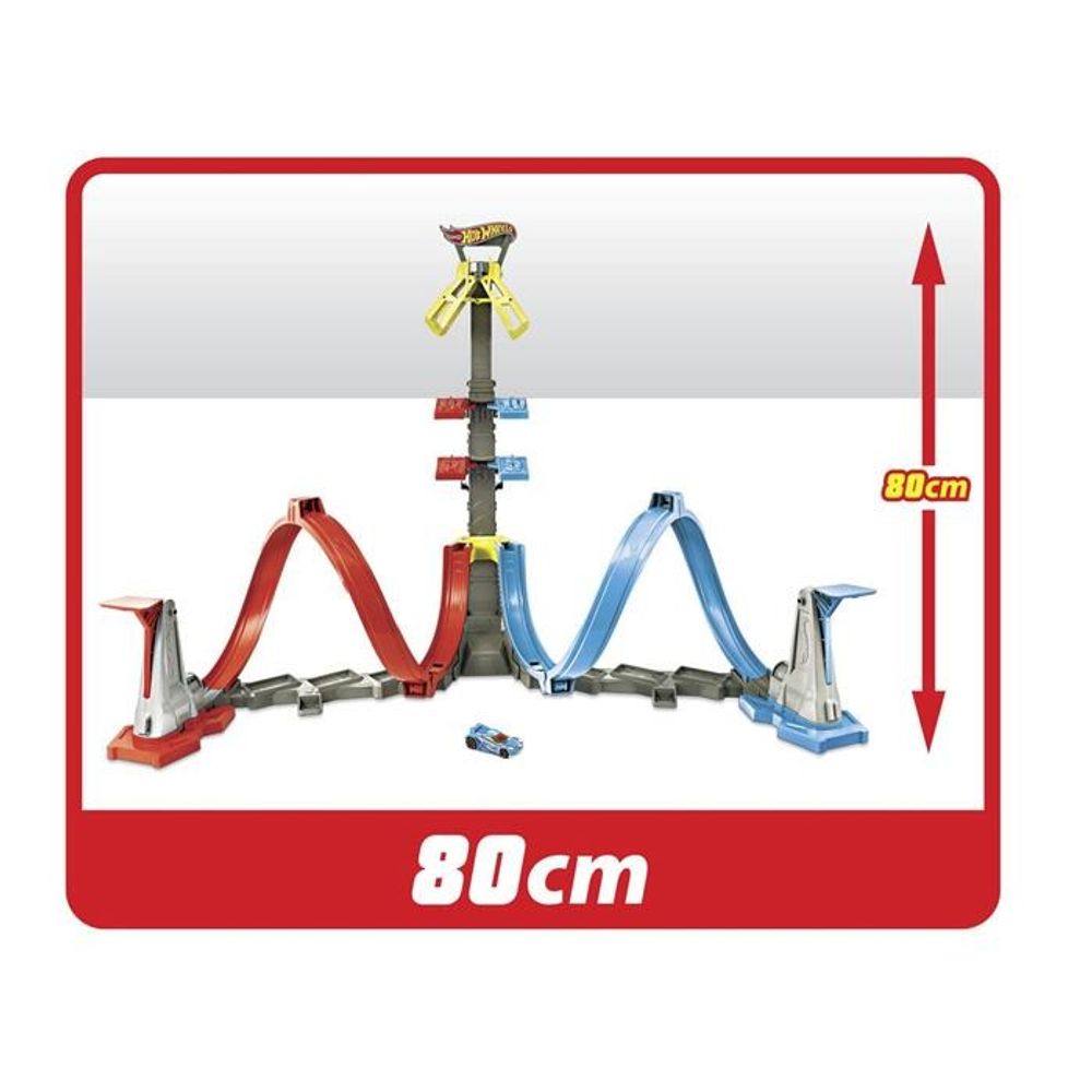 Hot Wheels Action Loop & Launch - Staza sa dvostrukom petljom i autićem, 80cm slika 5
