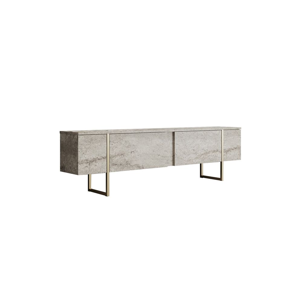 Elegantna TV Komoda Luxe - Travertine, Zlatni Travertin slika 6