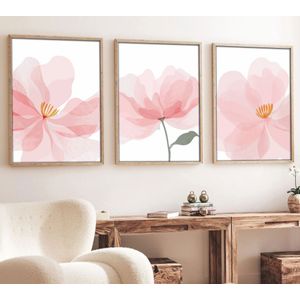 Huhu192 - 70 x 50 Multicolor Decorative Framed MDF Painting (3 Pieces)