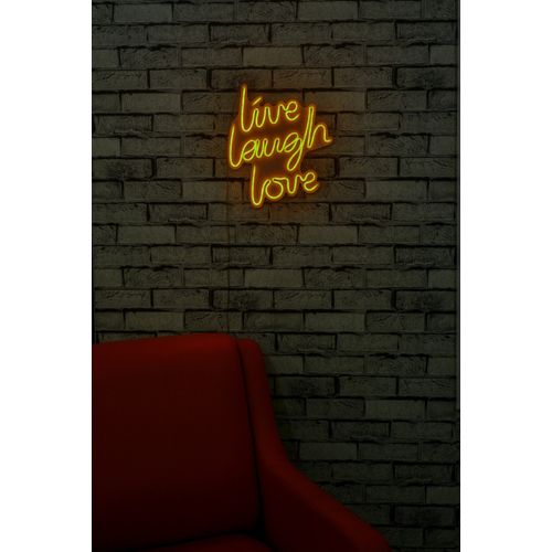 Wallity Ukrasna plastična LED rasvjeta, Live Laugh Love - Yellow slika 12