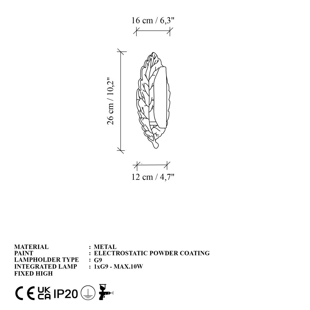 Zidna Lampa Root - 16080 - A - L, boje: Bakra slika 7