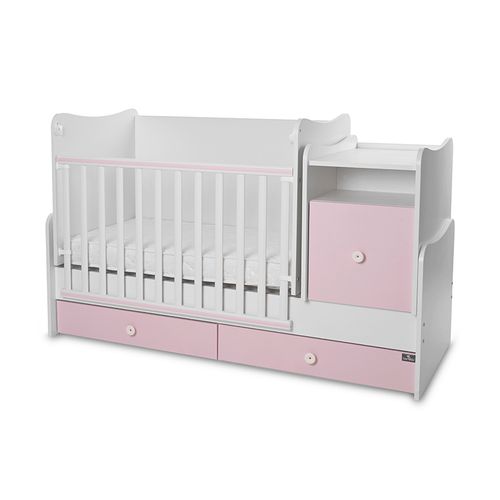 LORELLI TREND PLUS Modularni krevetić 4in1 s Mehanizmom Ljuljanja White/Orchid Pink  slika 3