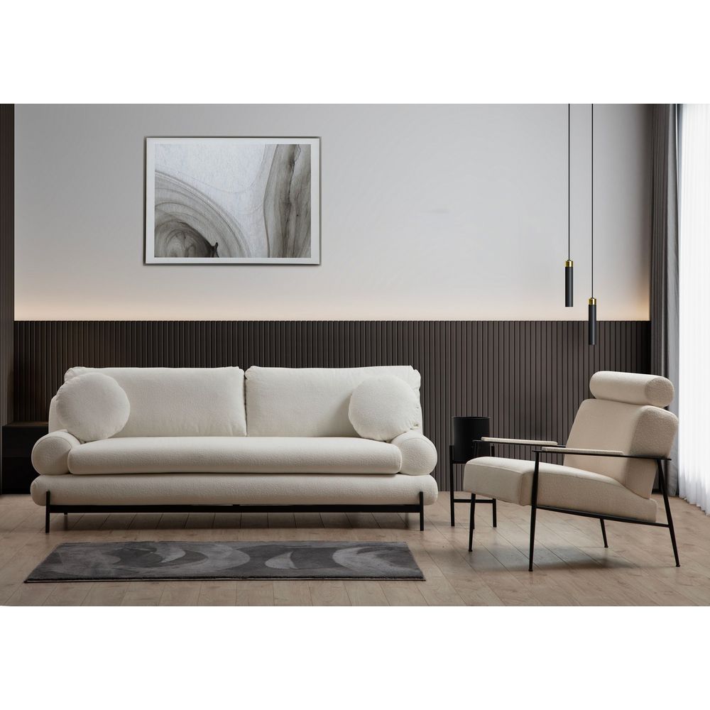 Livorno - Bijela trosjedna sofa slika 3