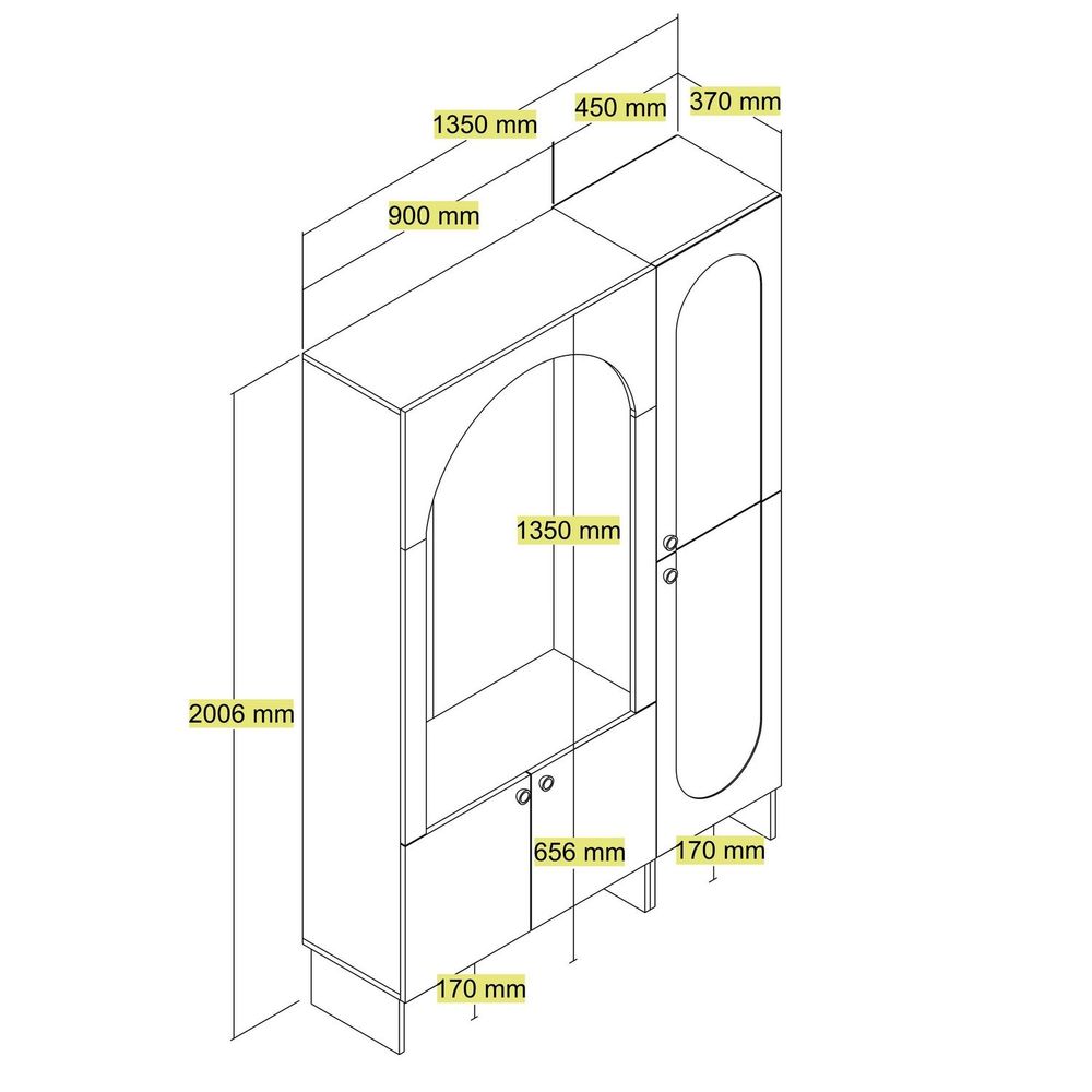Hall Stand Palermo Kl - Krem Travertin slika 7