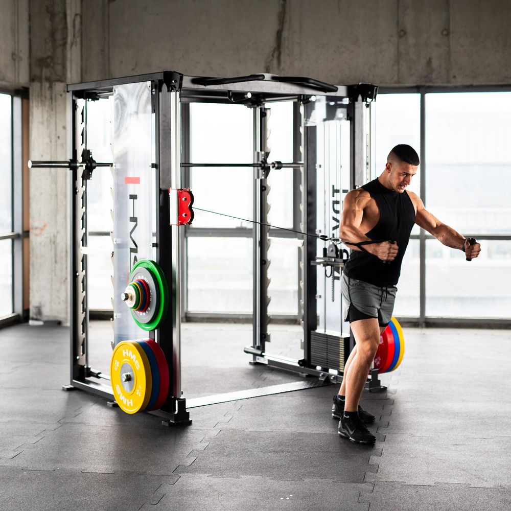 Tryton vrata za trening sa smith machine 3d - dvostruki kolut i stack utegima komercijalni hms slika 3
