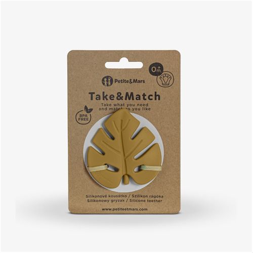 PETITE&amp;MARS Silikonska grickalica za zube 0 m+ Take&amp;Match, Intense Ochre slika 2