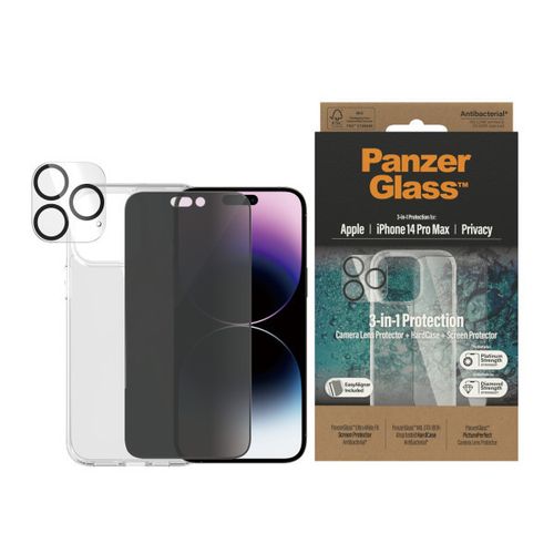 PanzerGlass iPhone 14 Pro Max Bundle (UWF Privacy zaštitno staklo, futrola, zaštita za kameru) slika 2