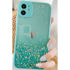MCTK6-IPHONE 12 * Furtrola 3D Sparkling star silicone Turquoise (139)
