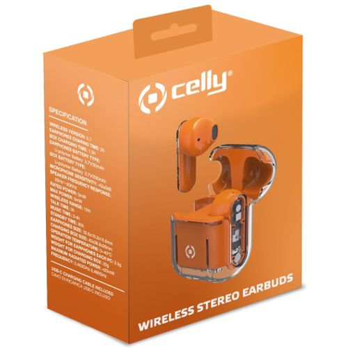 CELLY SHEER True Wireless bluetooth slušalice u NARANDžASTOJ boji slika 2