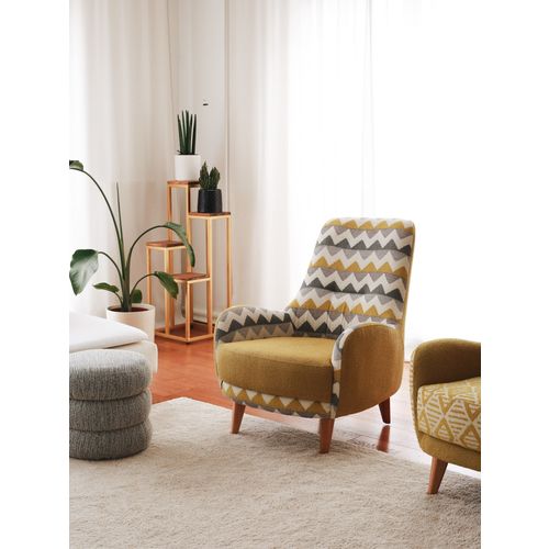 Zikzak - Yellow Multicolor Wing Chair slika 2