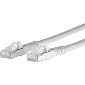 Metz Connect 130845A088-E RJ45 mrežni kabel, Patch kabel cat 6a S/FTP 10.00 m bijela sa zaštitom za nosić 1 St.