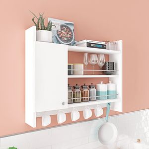 Knerr - White White Kitchen Shelf