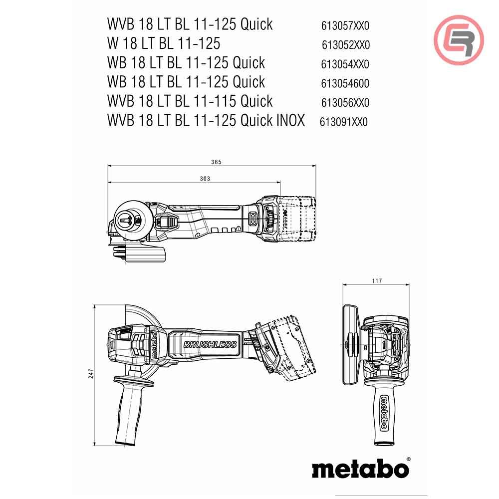 Metabo Brusilica Aku WB 18 LT BL 11 - 125 Quick Kutna 18 V 125 mm (bez baterija i punjača) – 613054850 slika 4