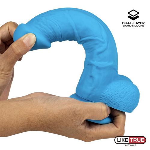 Liketrue realistični dvoslojni dildo 20cm, plava slika 5