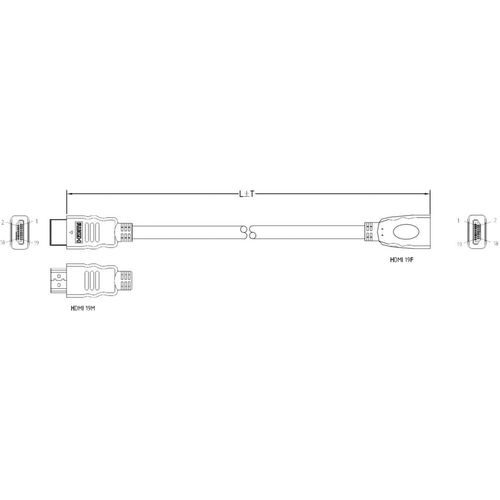 SpeaKa Professional HDMI produžetak HDMI A utikač, HDMI A utičnica 0.30 m crna SP-7870100 audio povratni kanal (arc), pozlaćeni kontakti HDMI kabel slika 3