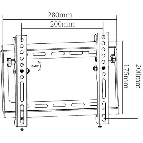 Nosač za TV TILT 17-42/nagib 0-10/VESA 200x200/30kg/3,6cm od zida  slika 2