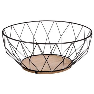 Five košara za voće Diamond 28 x 11.5 cm, metal/mdf, crna