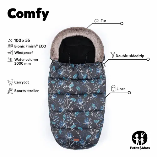 PETITE&MARS Footmuff Comfy 4 u 1 zimska vreća za kolica, Glossy Princess/Grey slika 11