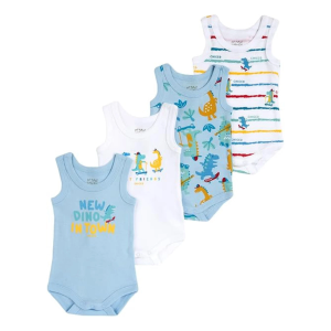 Chicco Bodi bez rukava za bebe Dino, 4kom