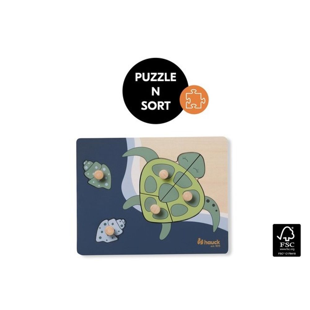 Hauck Drvena slagalica Puzzle N Sort - Kornjača slika 2