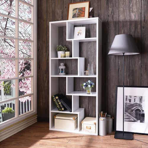 Serra White Bookshelf - Bela Polica za Knjige slika 1