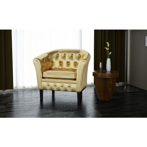 Fotelja od umjetne kože zlatna slika 14