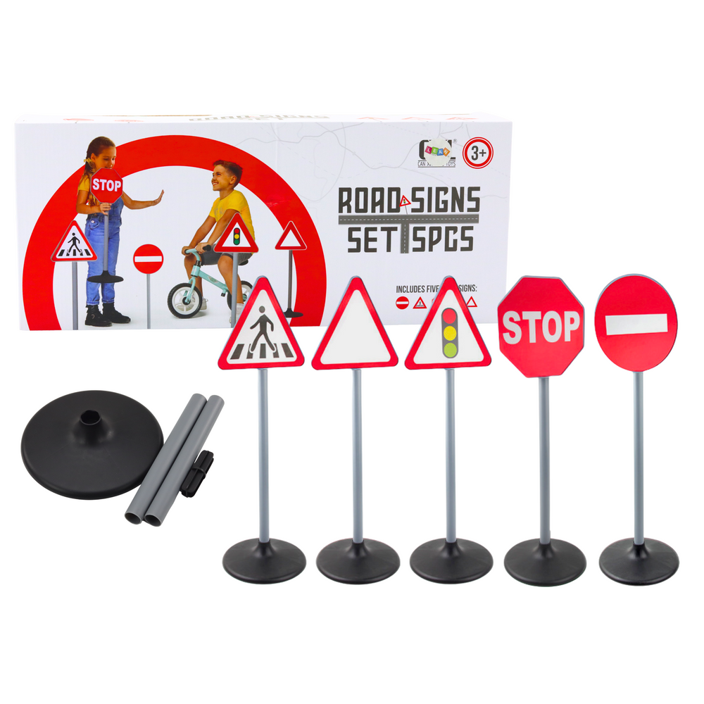 Set edukativnih prometnih znakova upozorenja, 5 komada, 70 cm slika 1