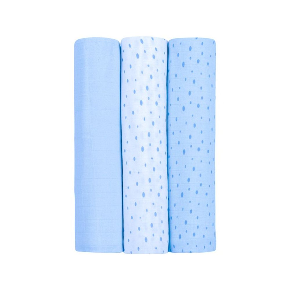 Kikka Boo Muslin set za povijanje Dots Blue 80x80cm, 3kom slika 2