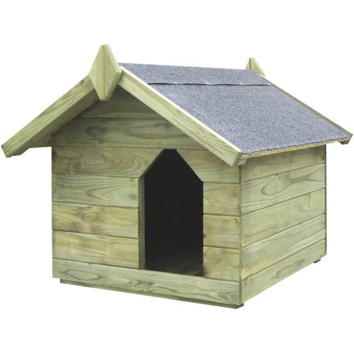 Vrtna kućica za pse od impregnirane borovine s pomičnim krovom slika 13