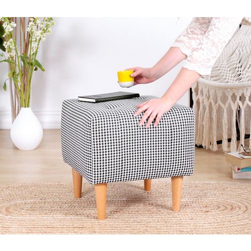 Dotted - Black Black
White Pouffe slika 4