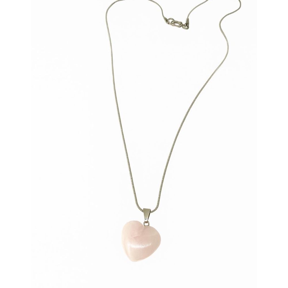 Poludrago kamenje Ogrlica Heart - Rose Quartz slika 1