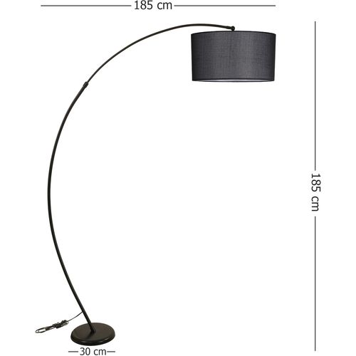 Mısra Siyah Lambader Silindir Hasır Siyah Abajurlu Black Floor Lamp slika 4