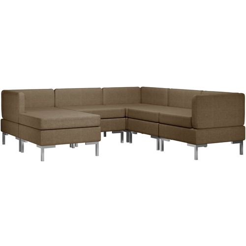 6-dijelni set sofa od tkanine smeđi slika 30