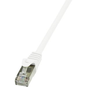 LogiLink CP2091S RJ45 mrežni kabel, Patch kabel cat 6 F/UTP 10.00 m bijela sa zaštitom za nosić 1 St.