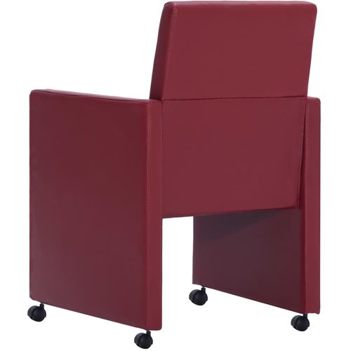 Blagovaonske stolice od umjetne kože 6 kom crvena boja vina slika 6