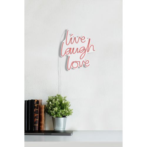 Wallity Live Laugh Love - Roze Dekorativno Plastično Led Osvetljenje slika 4
