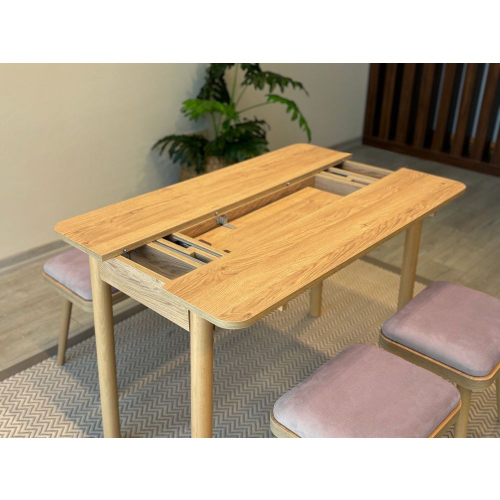 Vina Mini 05 0701 - Set Ekstenzibilnog Stola i Stolica u Soho Sivoj Boji (5 Komada) slika 5