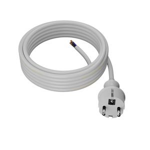 AWTools kabel s utikačem 3m 2x1,5 bijeli H05VV-F