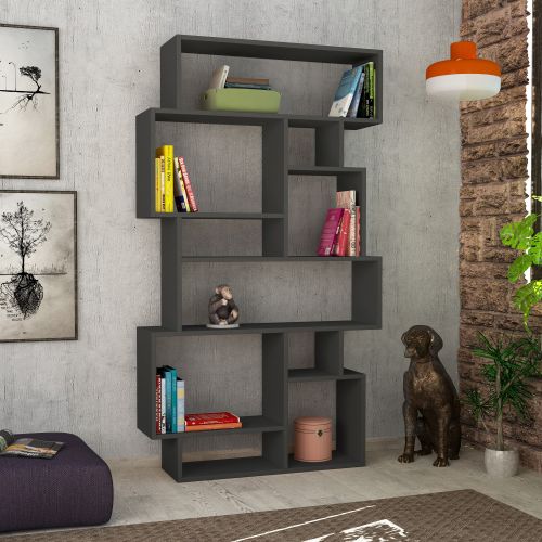 Woody Fashion Polica za knjige, Antracit, Karmato - Anthracite slika 1