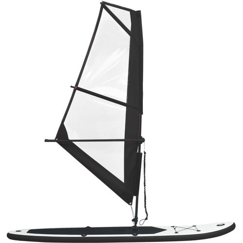 Daska za veslanje stojeći na napuhavanje s jedrom crno-bijela slika 11