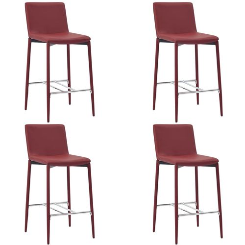 Barski stolci od umjetne kože 4 kom crvena boja vina slika 18