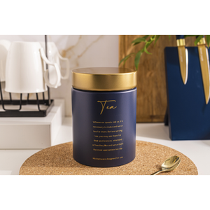 Altom Design posuda za čaj plava sa zlatnim poklopcem Tea 11x11x15 cm