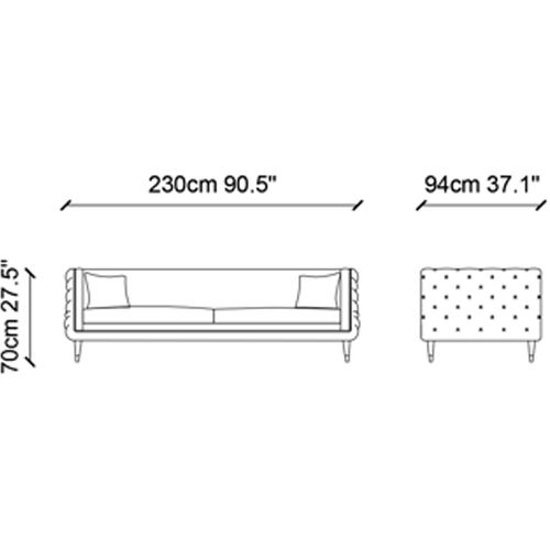 Olympus Cream 3-Seat Sofa slika 7