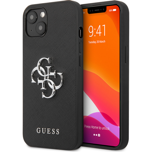 Maska Guess Saffiano Big za iPhone 13 6.1 crna (GUHCP13MSA4GSBK) slika 1